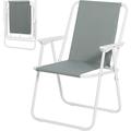 Chaise de Camping. avec Dossier Portables et Légères.Chaise de Pêche avec Accoudoirs. Gris Foncé