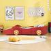 Twin Size Race Car-Shaped Platform Bed,Blue Kids Bed