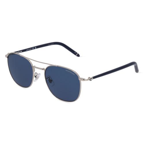 Montblanc MB0271S Herren-Sonnenbrille Vollrand Rund Metall-Gestell, silber