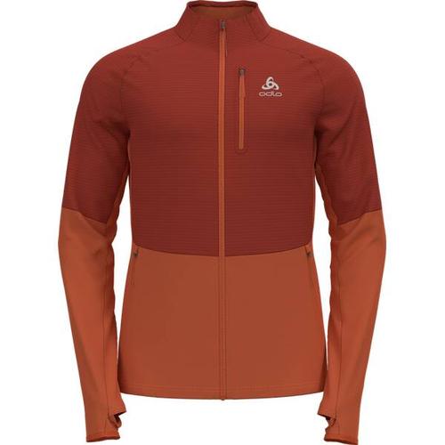 ODLO Herren Unterjacke Mid layer full zip SESVENNA SL, Größe L in ketchup - orange rust