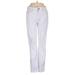 Nina Rossi Jeans Jeggings - Low Rise Straight Leg Boyfriend: White Bottoms - Women's Size 9 - Distressed Wash