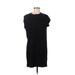 Gap Casual Dress - Shift Crew Neck Short sleeves: Black Print Dresses - Women's Size Medium