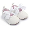 Baby Girl Mary Jane Flats Lace Bow Non-Slip Soft Sole Newborn First Walker Wedding Princess Party Dress Shoes