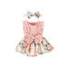 TFFR Newborn Baby Girl Romper Dress Set Floral Print Ruffle Lace Sleeveless Jumpsuits Summer Clothes