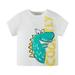 B91xZ Boys Graphic Tees Toddler Kids Baby Boys Summer Cartoon Cute Dinosaur Short Sleeve Crewneck T Shirts Tops Tee Green And Toddler Tops Boys Size 4-5 Years