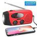 Weather Alert Radio AM/FM/WB Alert Emergency Radio Solar Hand Crank Dynamo LED Flashlight r Weather Alert Radio Red