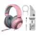 Razer Kraken Wired 7.1 Surround Sound Gaming Headset Quartz Pink With Cleaning Kit Bolt Axtion Bundle Used