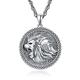 praymos 925 Sterling Silver Lion Pendant Medals Amulet Necklace Protection Jewelry for Men with 2.5mm 22"+2" Rolo Chain Jewelry Gift for Boys