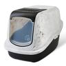 Savic Nestor Marble Cat Litter Box | Marble Grey / Black