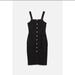 Zara Dresses | Denim Zara Buttoned Sheath Dress | Color: Black | Size: Xs