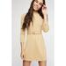 Free People Dresses | New Free People French Girl Gold Sweater Dress Size Large Z207-18 | Color: Gold | Size: L