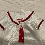 Disney Costumes | Disney Cruise Line Minnie Mouse Sailor Nautical Costume Top&Bottom Girl Lg 10 12 | Color: Red/White | Size: Large 10/12