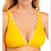 Kate Spade Swim | Kate Spade New York Scalloped Bikini Top Women's Swimsuit Nwt | Color: White/Yellow | Size: M