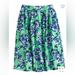 J. Crew Skirts | J Crew Cotton Patio Skirt Photo Floral Washable 10 Spring Summer Pockets Fresh | Color: Blue/Green | Size: 10