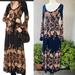 Free People Dresses | Free People Boho Maxi Dress Black With Browns Floral Empire Waist Sz Xs | Color: Black/Brown | Size: Xs