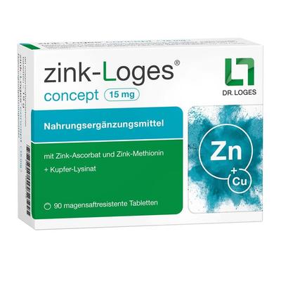 Zink-Loges concept 15 mg magensaftres.Tabletten 90 St Tabletten magensaftresistent Image