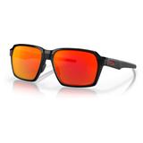 Oakley OO4143 Parlay Sunglasses - Men's Matte Black Frame Prizm Ruby Lens 58 OO4143-414303-58
