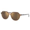 Ray-Ban RB2195F Thalia Sunglasses Transparent Brown Frame Brown Mirror Gold Lens Asian Fit 53 RB2195F-663693-53