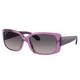 Ray-Ban RB4389 Sunglasses - Women's Transparent Violet Frame Grey Gradient Polarized Lens 55 RB4389-6443M3-55