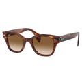 Ray-Ban RB0880SF Sunglasses Striped Havana Frame Clear Gradient Brown Lens Asian Fit 53 RB0880SF-954-51-53