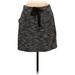 Ann Taylor LOFT Casual Mini Skirt Mini: Black Tweed Bottoms - Women's Size Medium