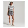 Superdry Womens Vintage Stripe Rugby Top - Grey Cotton - Size X-Small/Small