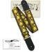 Walker And Williams H-03-MET Vintage Series Yellow & Orange Mandala Woven Guitar Strap with Chrome Hardware & Leather Ends