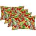 RSH DÃ©cor Indoor Outdoor Set of 4 Pillows 26 x 16 Beachcrest Poppy Red Floral