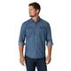 Wrangler Herren Iconic Regular Fit Snap Shirt Hemd mit Button-Down-Kragen, Mid Tint Denim, XX-Large