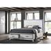 Queen Size White Wood Platform Bed with Storage and LED