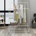 Metal Garment Rack Freestanding Hanger Double Rods Multi-functional Bedroom Clothing Rack