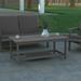 Emma + Oliver All-Weather Polyresin Two Tiered Adirondack Style Coffee Table in Gray Finish with Slatted Top