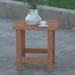 Emma + Oliver Indoor/Outdoor Polyresin Adirondack Side Table for Porch Patio or Sunroom in Natural Cedar