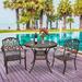 LVUYOYO 3 Piece Outdoor Bistro Round Table Set Cast Aluminum Table and Chairs Patio Furniture Antique Bronze