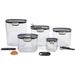 9 Piece Clear Plastic Airtight Food Flour and Sugar Baker ; Kitchen Storage Organization Container Canister Set