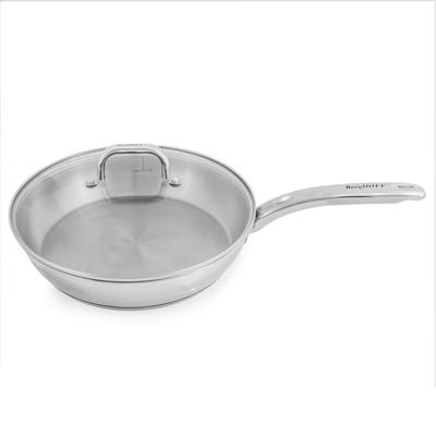 BergHOFF Belly Shape 18/10 Stainless Steel 10.5" Skillet with Glass Lid, 2.5qt.