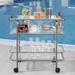 3 Tier Bar Cart Kitchen Cart with Wheels & Handle Wine Bar Cart - 30