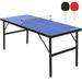 Portable Table Tennis Table Mid-Size Foldable Ping Pong Table for Indoor Foldable Table Tennis Table with Net 60 x 26 x 27.5inch Blue