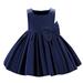 TUOBARR Dress for Toddler Girl Satin Embroidery Rhinestone Bowknot Birthday Party Gown Long Dresses Navy