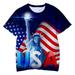 American Flags T Shirts Toddler Kid Boys Independence 3D Print 4Th-Of-July T-Shirt Tops Casual Clothes 4Th Of July Shirt Blue 120