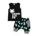 Boys Vest Girls Outfits Toddler Set Letter Baby Tops+Shorts Kids Sleeveless Boys Outfits&Set