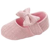 6-9 Months Baby Girls Shoes Infant Mary Jane Flats Princess Wedding Dress Baby Sneaker Shoes Toddler Kid Baby Girls Princess Cute Toddler Solid Color Bow-knot Soft Sole Shoes Pink