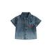 Bagilaanoe 4th of July Toddler Baby Boys Girls Denim Shirt Short Sleeve Print Summer Tops 6M 12M 24M 3T 4T 5T 6T Kids Independence Day Clothes