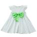 Penkiiy Toddler Kids Baby Girls Casual Bowknot Polka Dot Print Dress Party Princess Girls Dress Party Sundress 3-4 Years Green On Sale