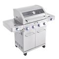 Monument Grills Monument 4-Burner Liquid Propane 72000 BTU Gas Grill Stainless w/ Side & Side Sear Burner Stainless Steel in Gray | Wayfair