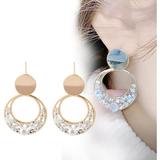 Elegant Circle Earrings Tiny Lightweight Small Stud Hoop Zircon Earrings Pendant for Women Girl Gifts