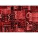 Ahgly Company Machine Washable Indoor Rectangle Patchwork Red Transitional Area Rugs 7 x 9