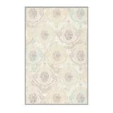 White Rectangle 3'11" x 5'11" Area Rug - East Urban Home Moneta Paisley Machine Made Power Loomed Polyester Area Rug in Beige/Gray Polyester | Wayfair