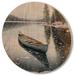 Longshore Tides Winter Scene w/ Canoe IV - Farmhouse/Country Wood Wall Art - Natural Pine Wood in Brown/Gray/Green | 29 H x 29 W x 1 D in | Wayfair