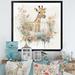 Zoomie Kids Giraffe in Crib w/ Flowers - Print on Canvas in Brown/Gray/Pink | 16 H x 16 W x 1 D in | Wayfair 90479D7F1BB14A41827878238557C2B0